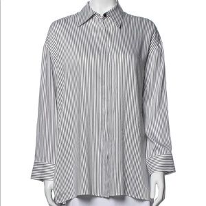 Alice + Olivia Pinstripe Button Down Top